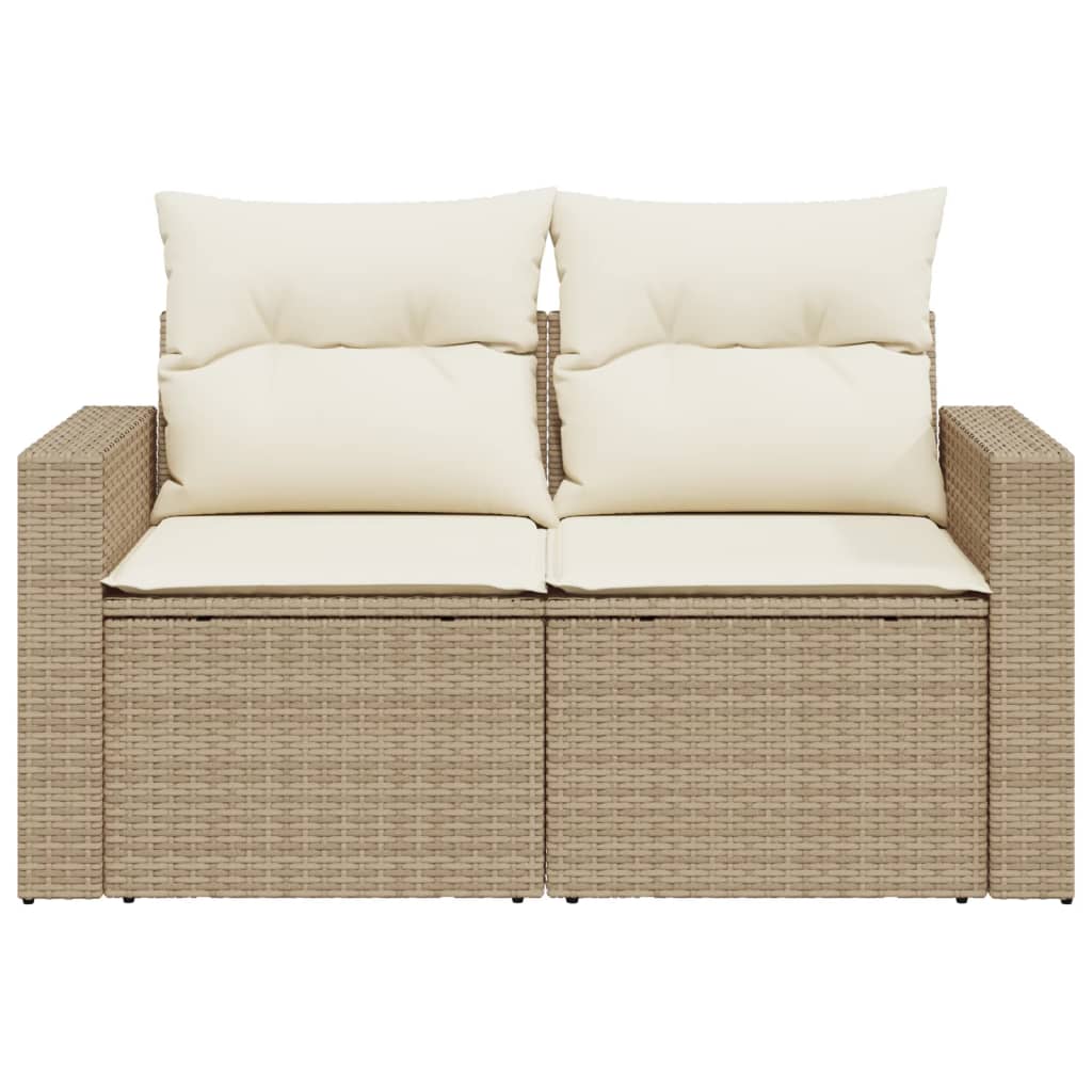 Canapé de Jardin 2 Places Résine Tressée Beige avec Coffre - Toscane Duo