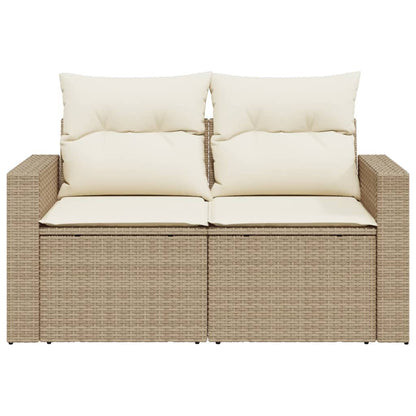 Canapé de Jardin 2 Places Résine Tressée Beige avec Coffre - Toscane Duo