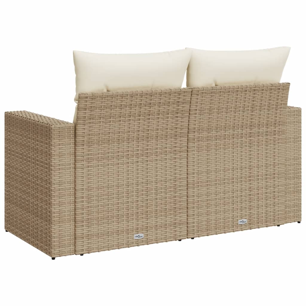 Canapé de Jardin 2 Places Résine Tressée Beige avec Coffre - Toscane Duo