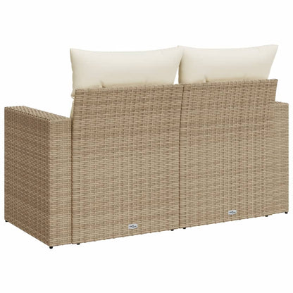 Canapé de Jardin 2 Places Résine Tressée Beige avec Coffre - Toscane Duo